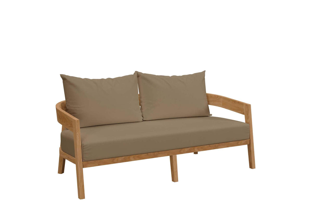 EEI-5834-NAT-LBR Brisbane 3-Piece Teak Wood Outdoor Patio Set By Modway