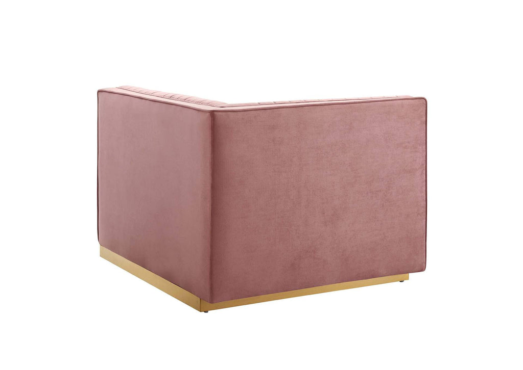 EEI-5841-DUS Sanguine 6-Piece Channel Tufted Performance Velvet Modular Sectional Sofa By Modway