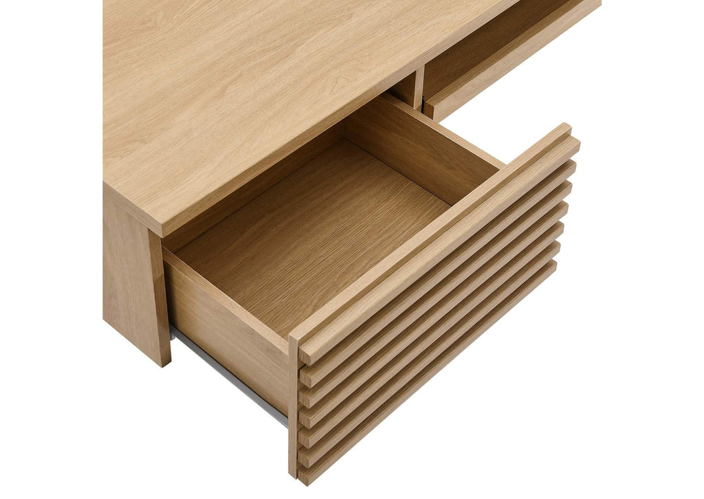 EEI-5865-OAK Render Wall Mount Wood Office Desk By Modway