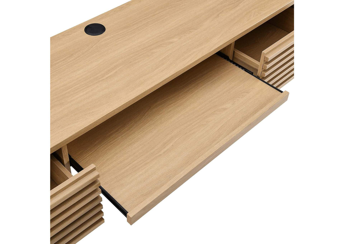 EEI-5865-OAK Render Wall Mount Wood Office Desk By Modway