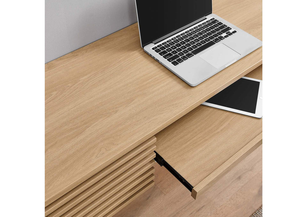 EEI-5865-OAK Render Wall Mount Wood Office Desk By Modway