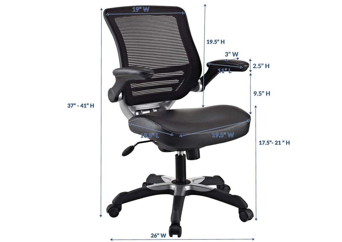 EEI-595-BLK Edge Vinyl Office Chair By Modway