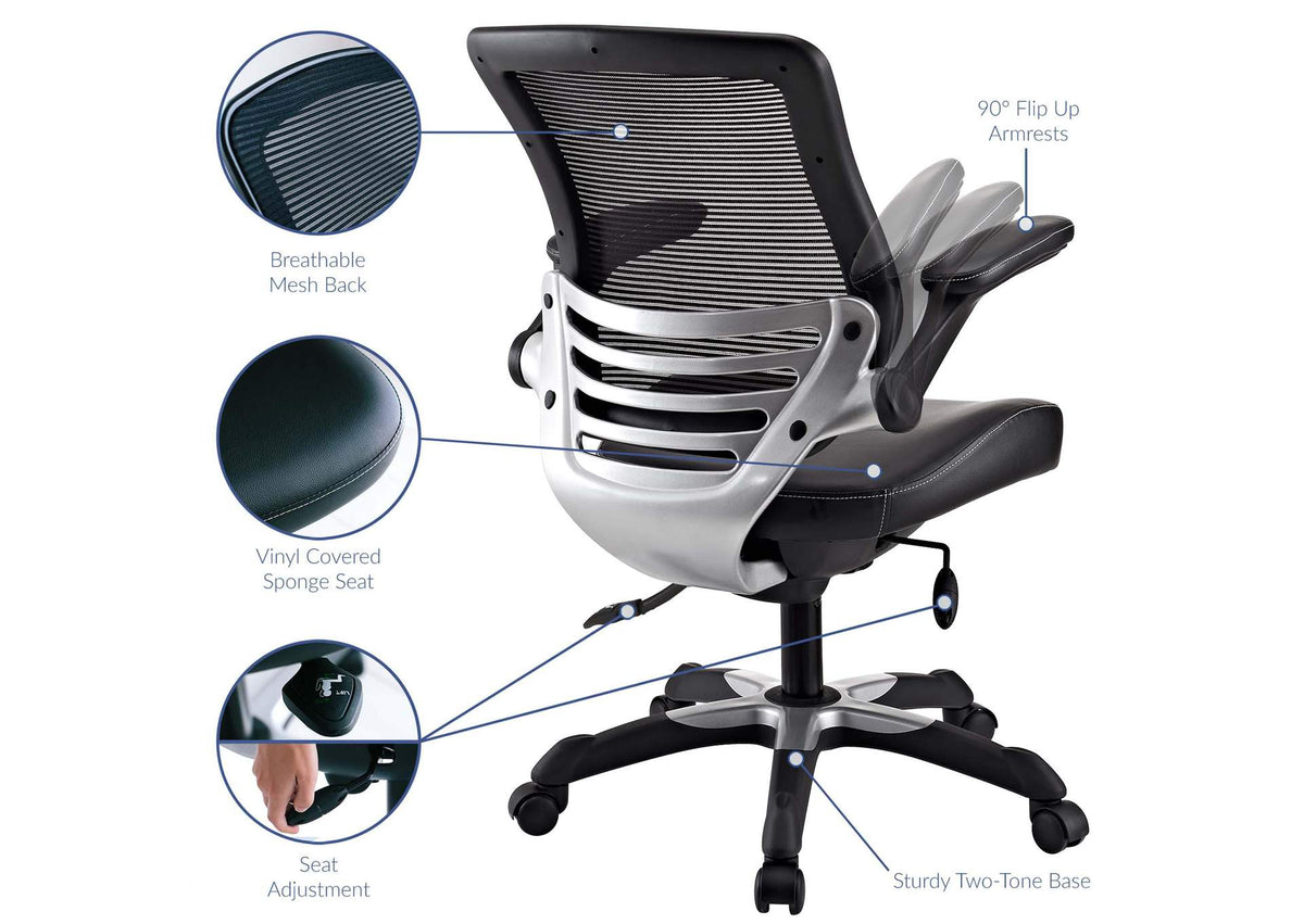 EEI-595-BLK Edge Vinyl Office Chair By Modway