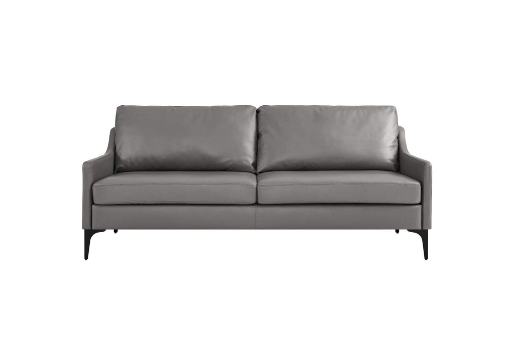 EEI-6018-GRY Corland Leather Sofa By Modway
