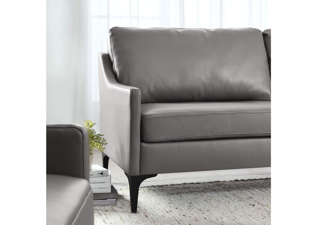 EEI-6018-GRY Corland Leather Sofa By Modway