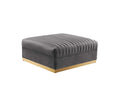EEI-6036-GRY Sanguine Channel Tufted Performance Velvet Modular Sectional Sofa Ottoman By Modway