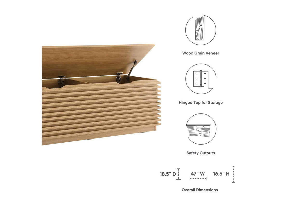 EEI-6057-OAK Render Storage Bench By Modway