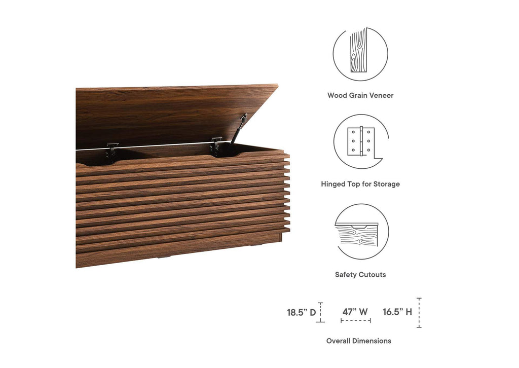 EEI-6057-WAL Render Storage Bench By Modway