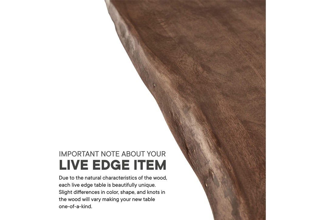 EEI-6069-BLK-WAL Viggo 74" Live Edge Acacia Wood Dining Table By Modway