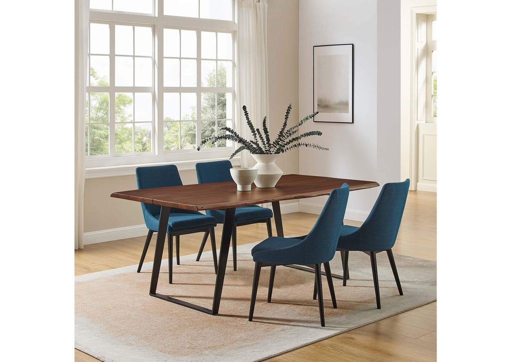 EEI-6069-BLK-WAL Viggo 74" Live Edge Acacia Wood Dining Table By Modway