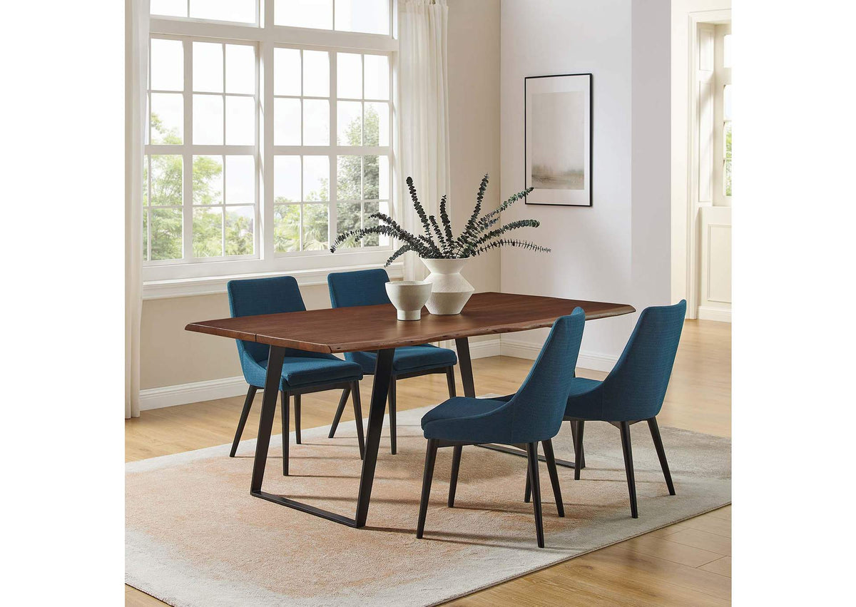 EEI-6069-BLK-WAL Viggo 74" Live Edge Acacia Wood Dining Table By Modway