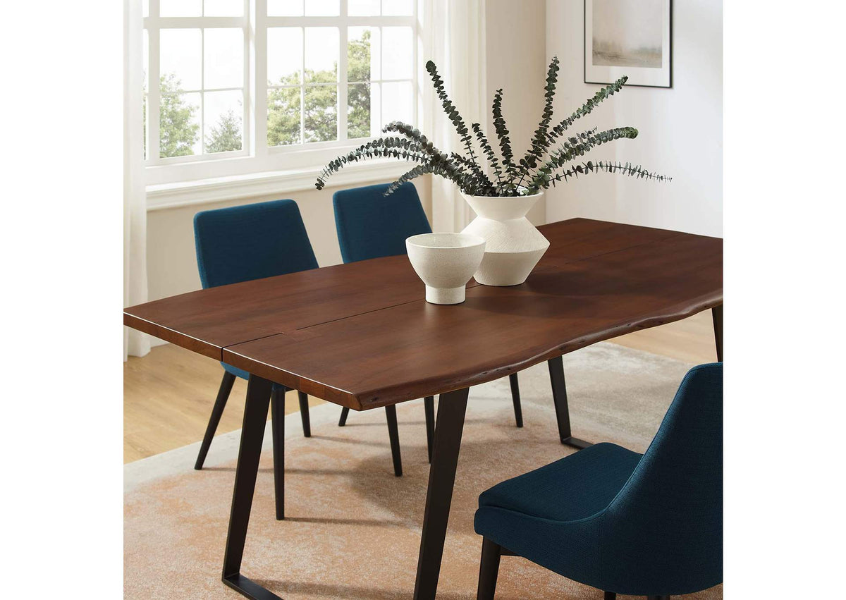 EEI-6069-BLK-WAL Viggo 74" Live Edge Acacia Wood Dining Table By Modway
