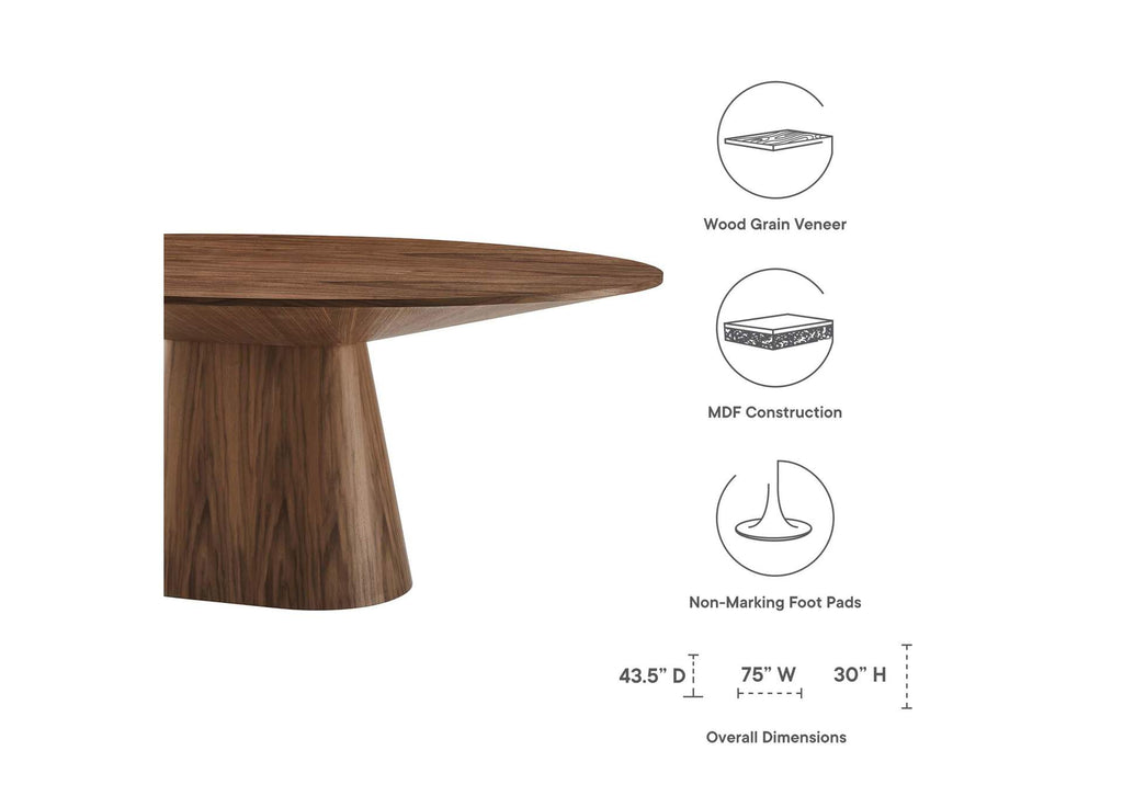 EEI-6102-WAL Provision 47" Round Dining Table By Modway