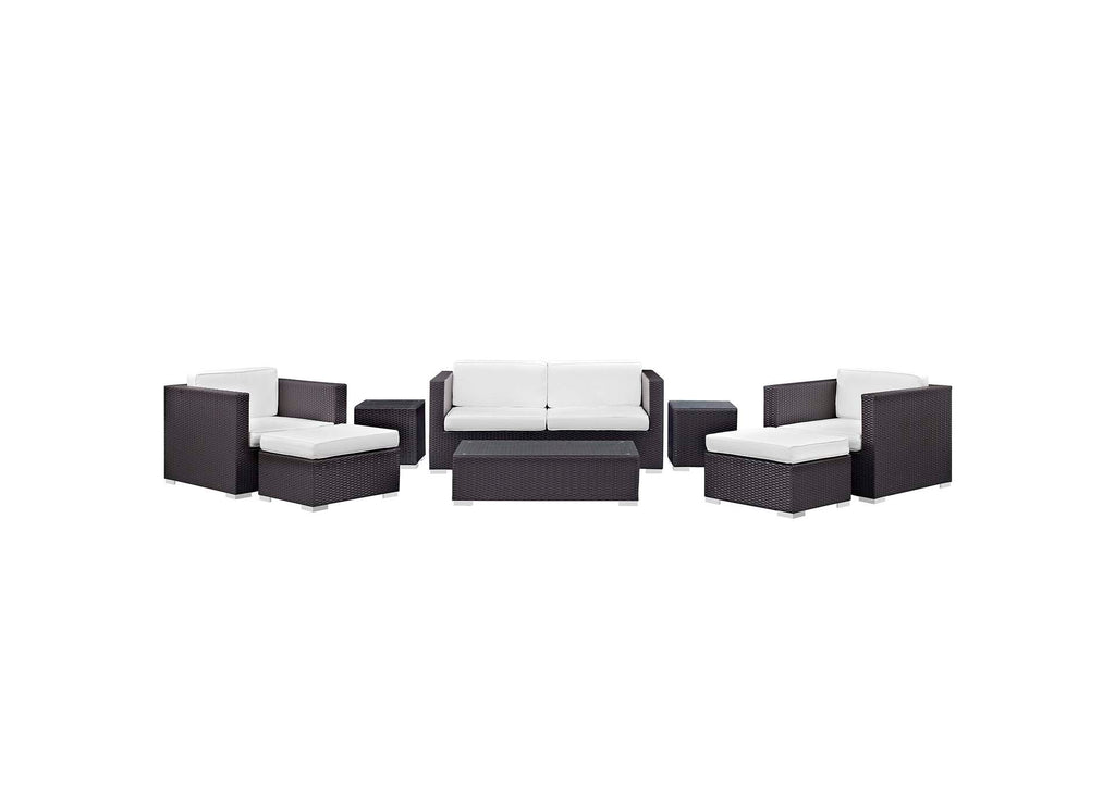 EEI-610-EXP-WHI-SET Venice 8 Piece Outdoor Patio Sofa Set By Modway