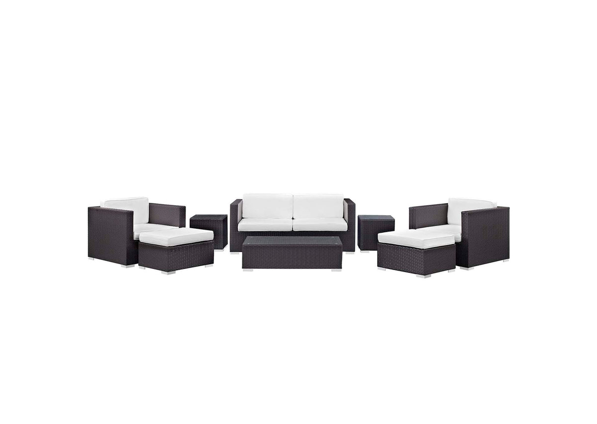 EEI-610-EXP-WHI-SET Venice 8 Piece Outdoor Patio Sofa Set By Modway