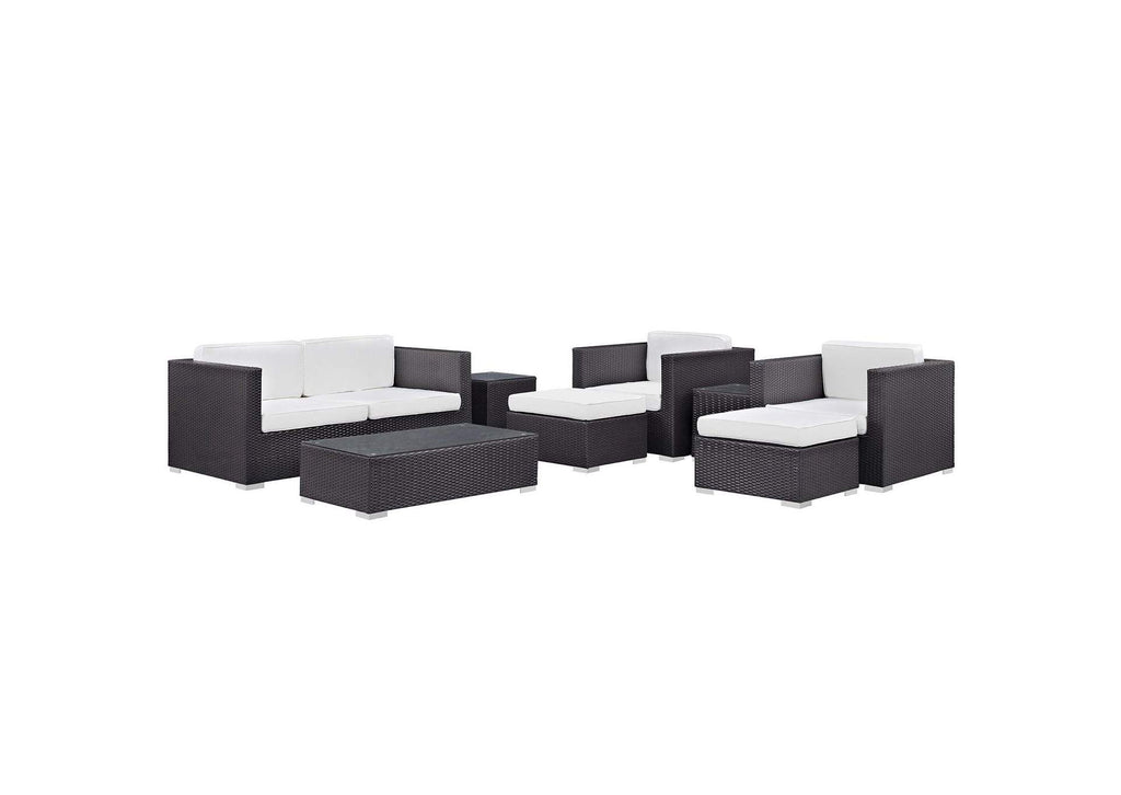 EEI-610-EXP-WHI-SET Venice 8 Piece Outdoor Patio Sofa Set By Modway