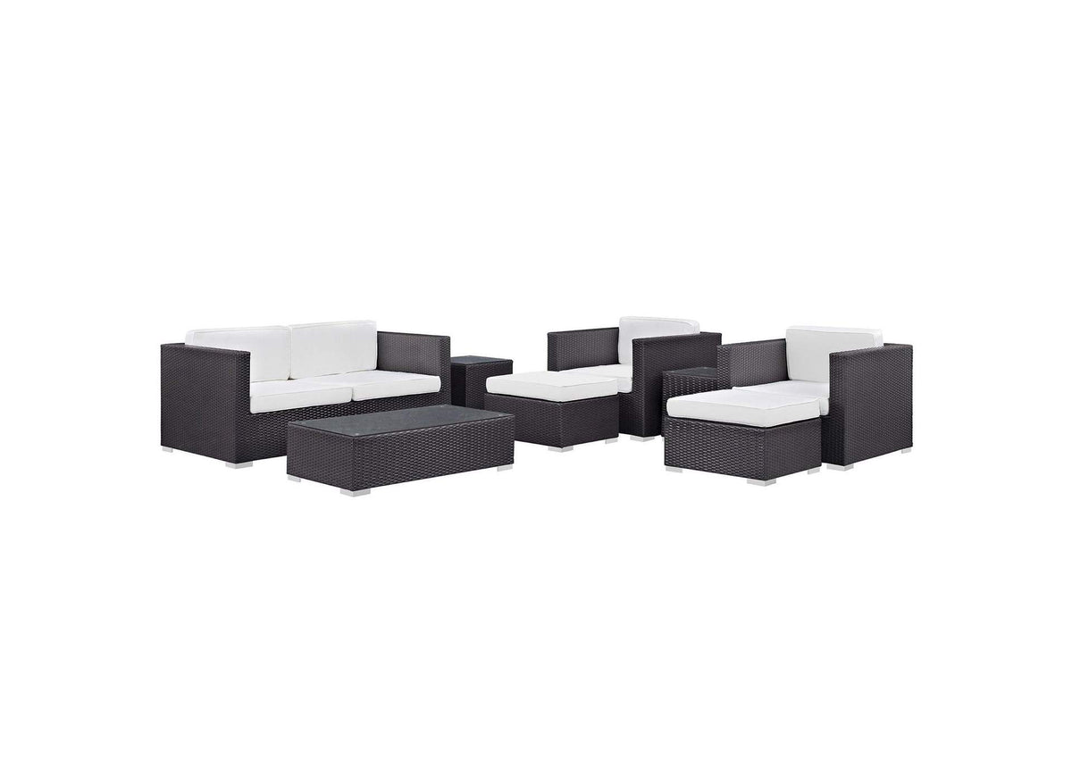 EEI-610-EXP-WHI-SET Venice 8 Piece Outdoor Patio Sofa Set By Modway