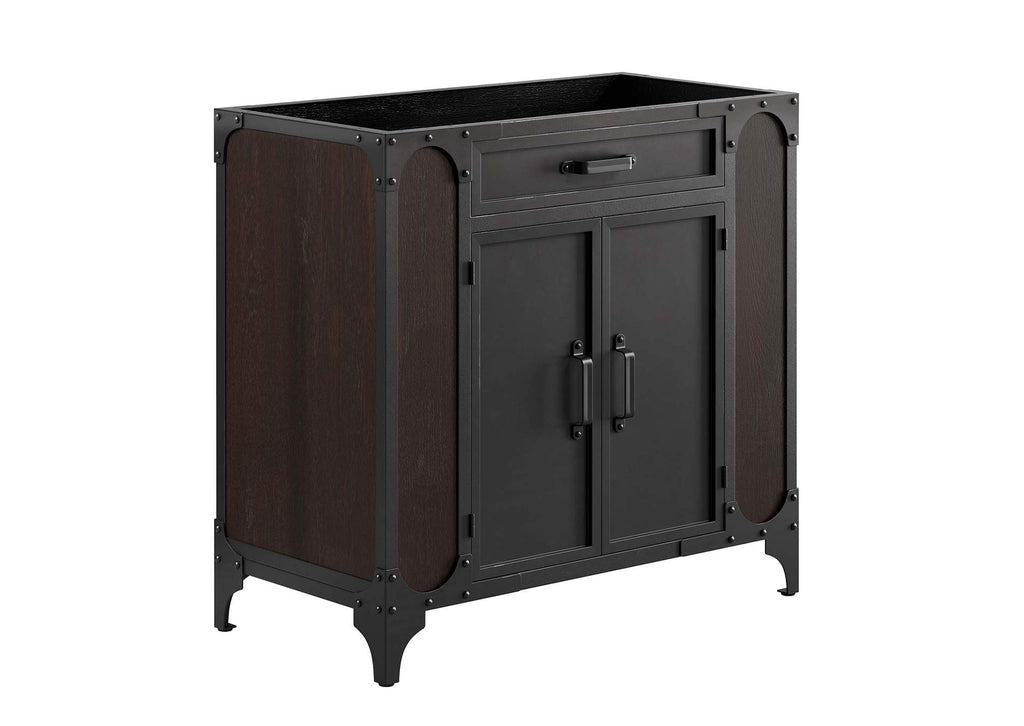 EEI-6129-BLK-WAL Steamforge 36" Bathroom Vanity Cabinet - Sink Basin Not Included - By Modway