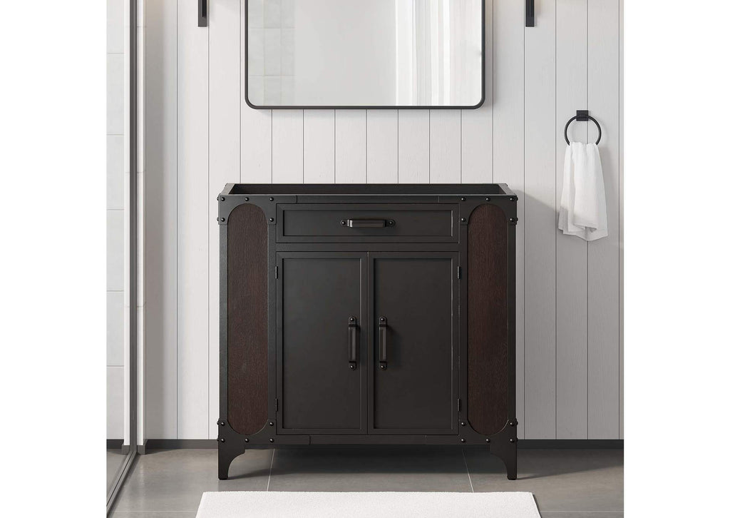 EEI-6129-BLK-WAL Steamforge 36" Bathroom Vanity Cabinet - Sink Basin Not Included - By Modway