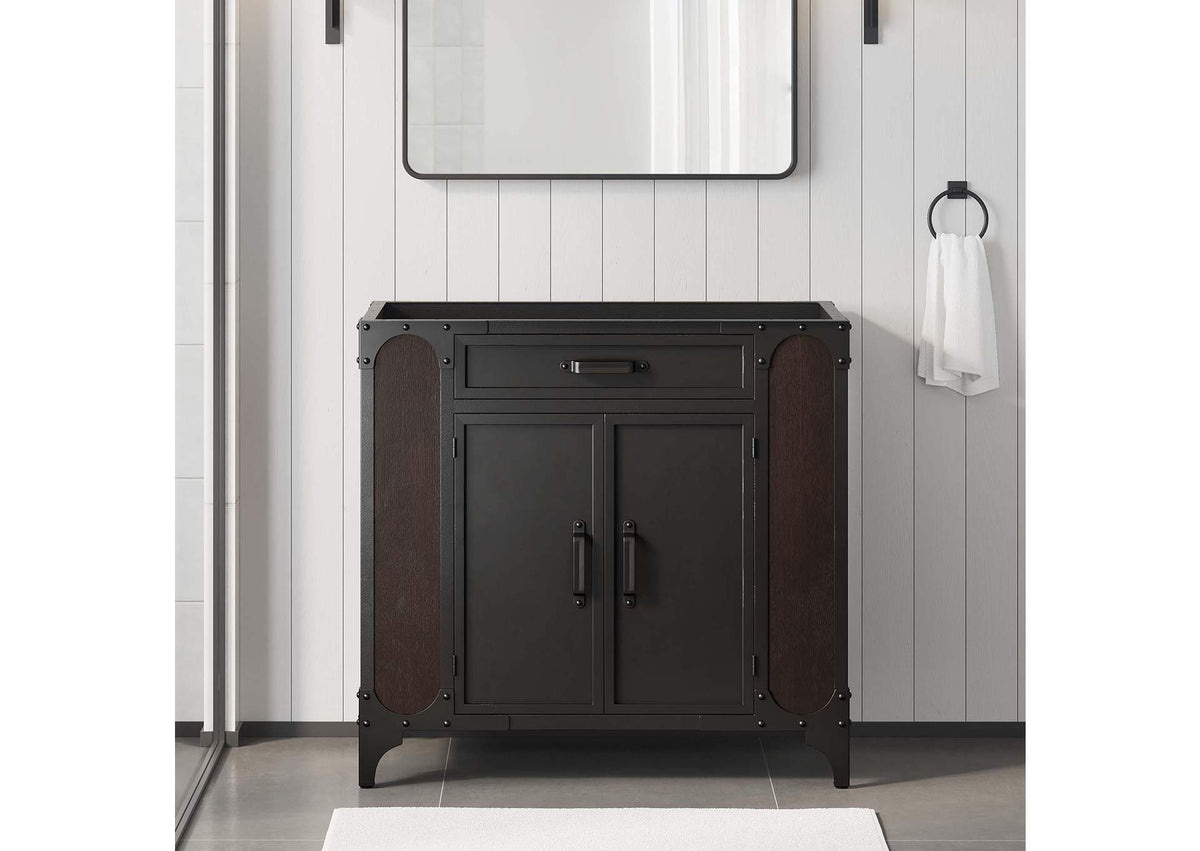 EEI-6129-BLK-WAL Steamforge 36" Bathroom Vanity Cabinet - Sink Basin Not Included - By Modway