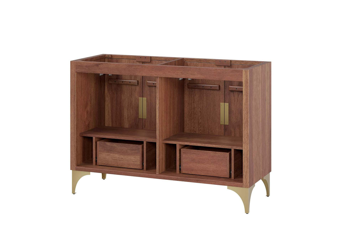 EEI-6169-WAL Daylight 48" Double Sink Compatible - Not Included - Bathroom Vanity Cabinet By Modway