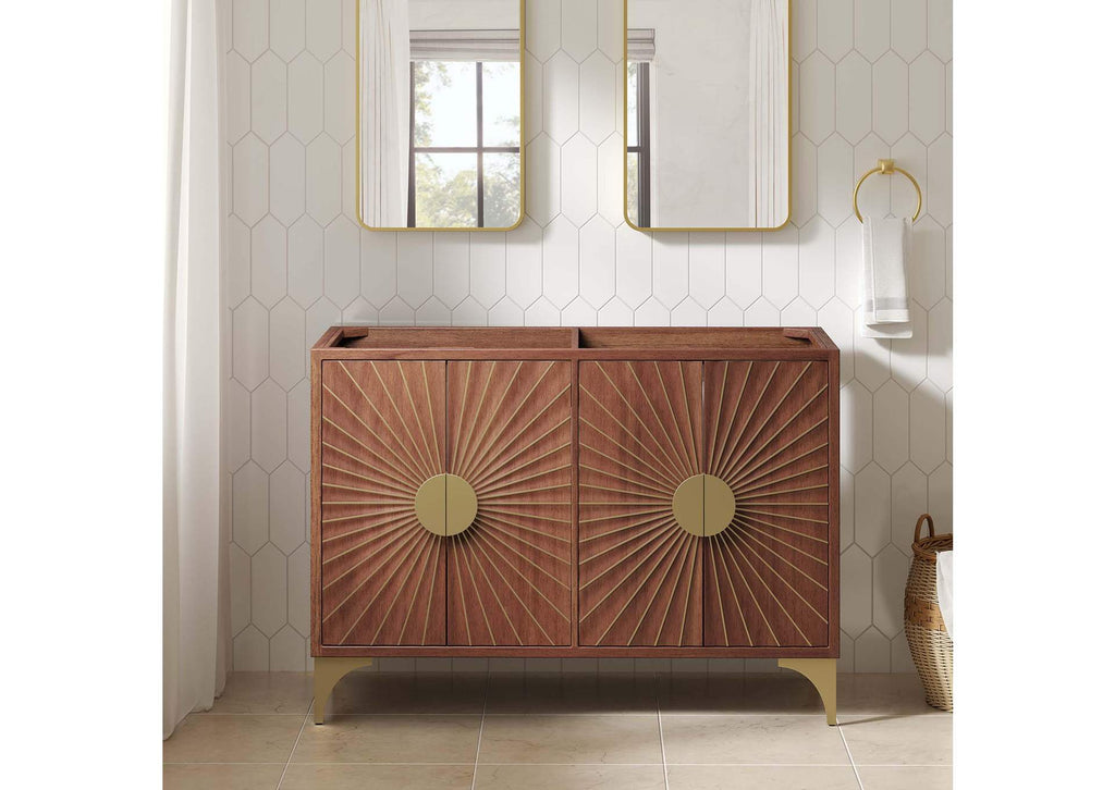 EEI-6169-WAL Daylight 48" Double Sink Compatible - Not Included - Bathroom Vanity Cabinet By Modway