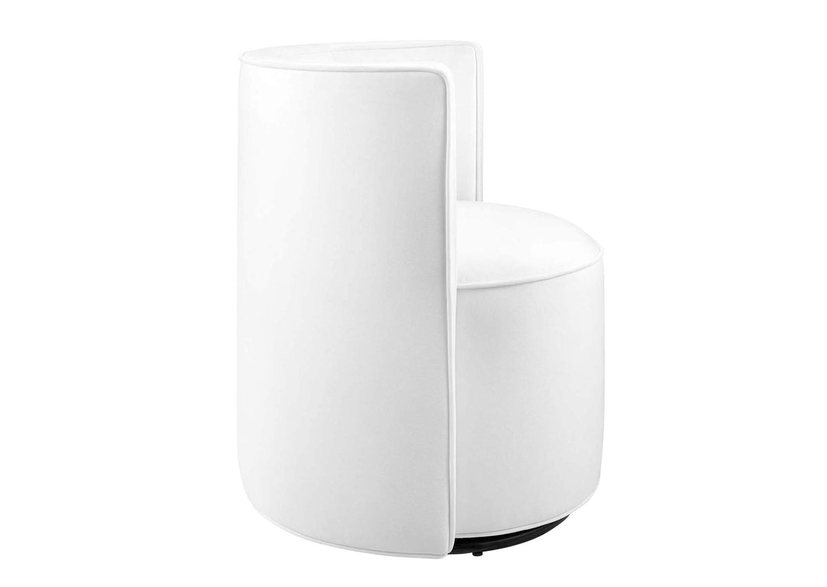 EEI-6222-WHI Della Performance Velvet Fabric Swivel Chair By Modway