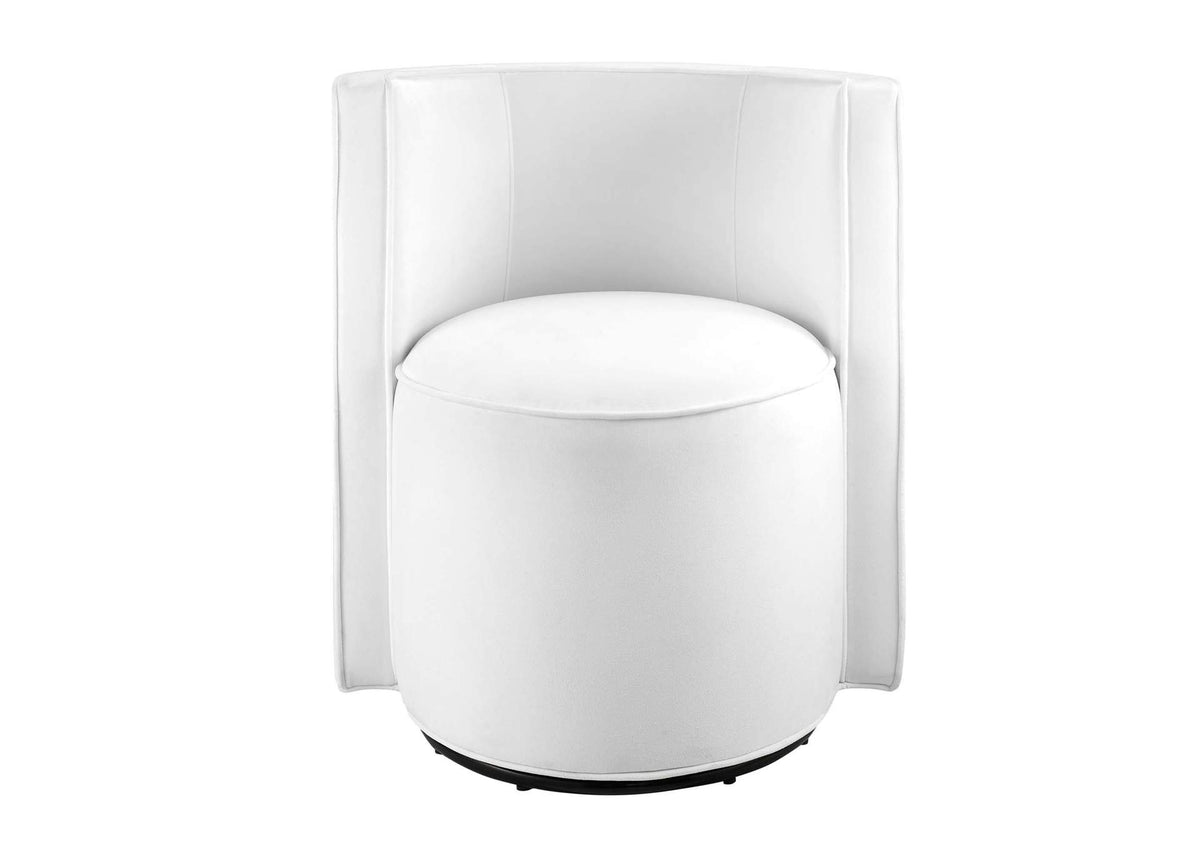 EEI-6222-WHI Della Performance Velvet Fabric Swivel Chair By Modway