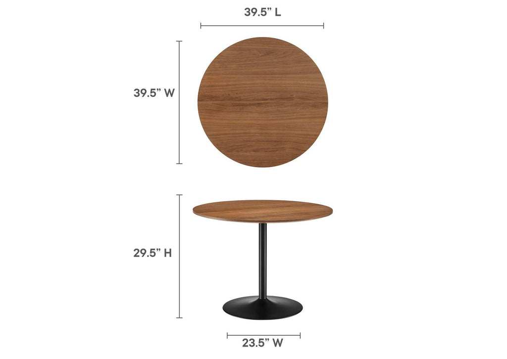 EEI-6249-BLK-WAL Amuse 40" Dining Table By Modway