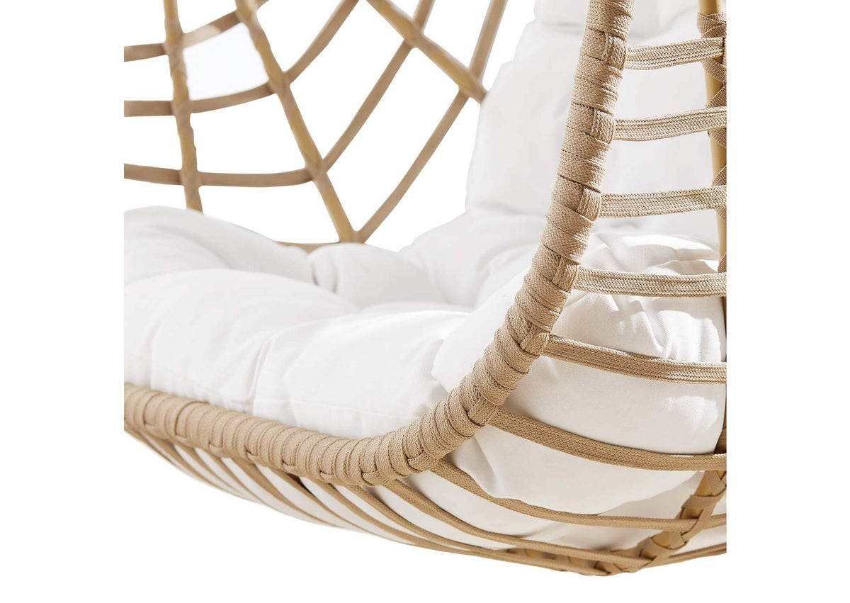 EEI-6261-NAT-WHI Amalie Wicker Rattan Outdoor Patio Rattan Swing Chair Without Stand By Modway
