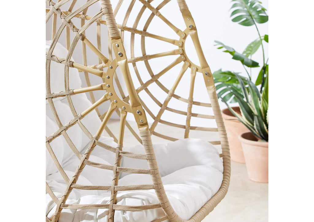 EEI-6261-NAT-WHI Amalie Wicker Rattan Outdoor Patio Rattan Swing Chair Without Stand By Modway