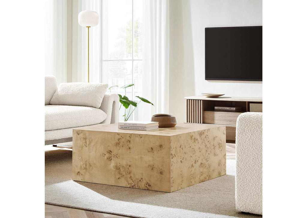 EEI-6272-NAB Cosmos 36" Square Burl Wood Coffee Table By Modway
