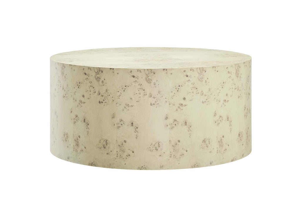 EEI-6274-BLB Cosmos 35" Round Burl Wood Coffee Table By Modway