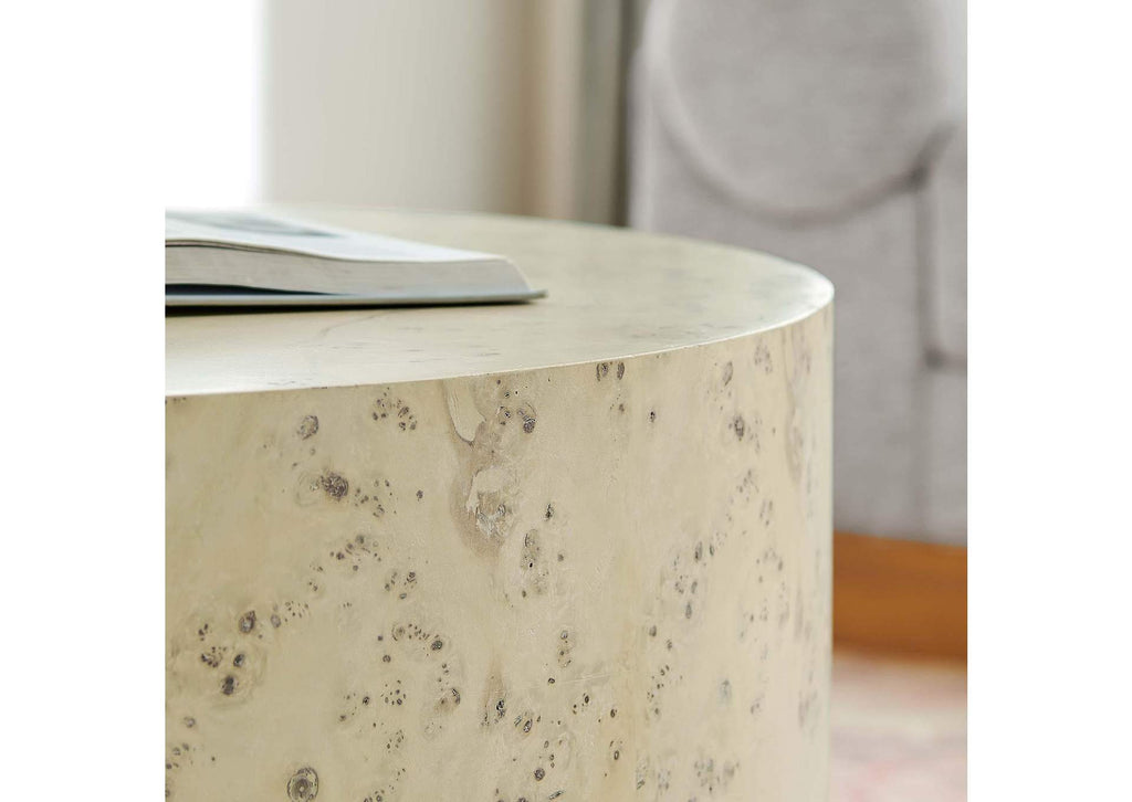 EEI-6274-BLB Cosmos 35" Round Burl Wood Coffee Table By Modway