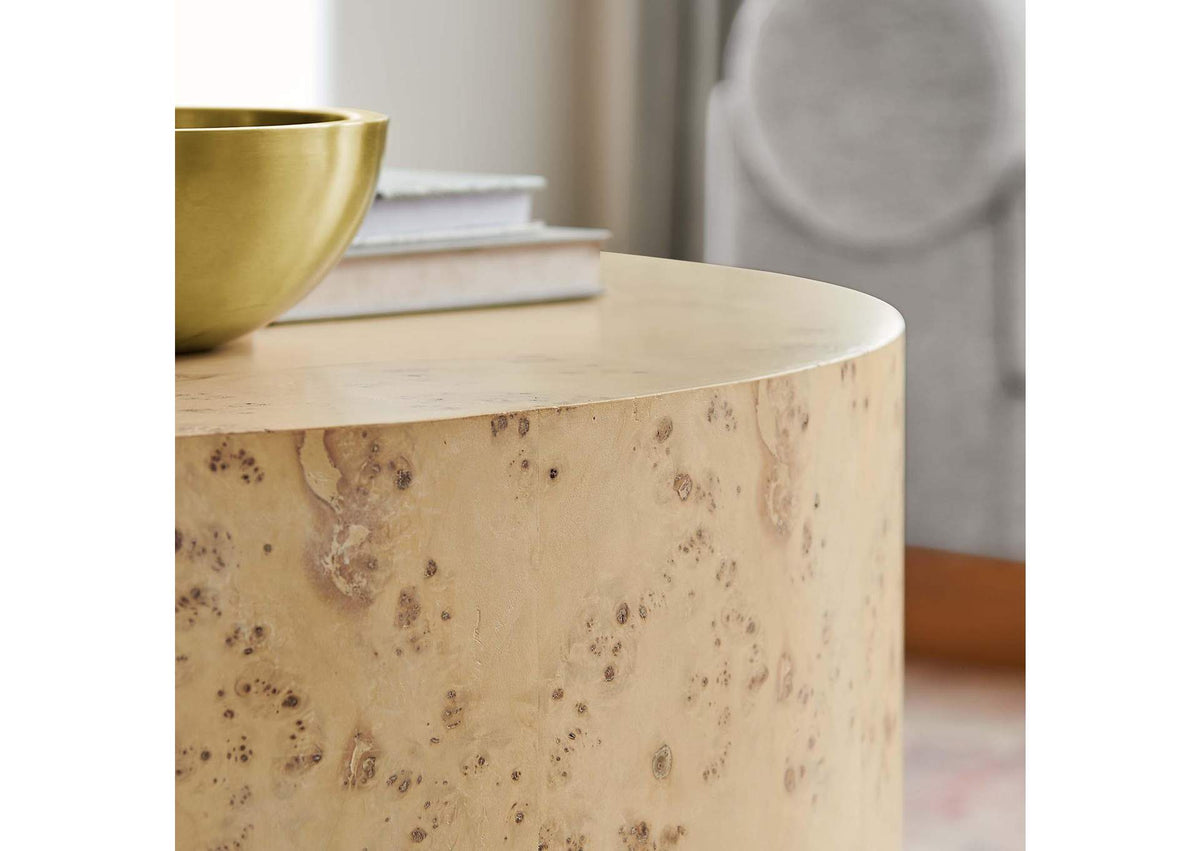 EEI-6274-NAB Cosmos 35" Round Burl Wood Coffee Table By Modway