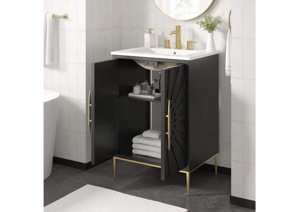 EEI-6289-WHI-BLK Awaken 24" Bathroom Vanity By Modway