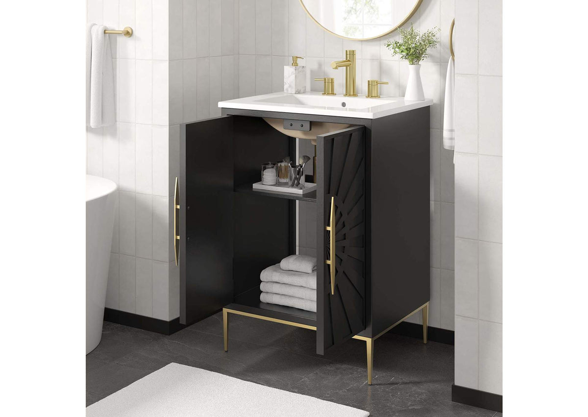 EEI-6289-WHI-BLK Awaken 24" Bathroom Vanity By Modway