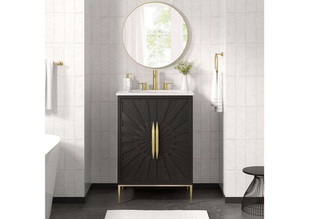 EEI-6289-WHI-BLK Awaken 24" Bathroom Vanity By Modway