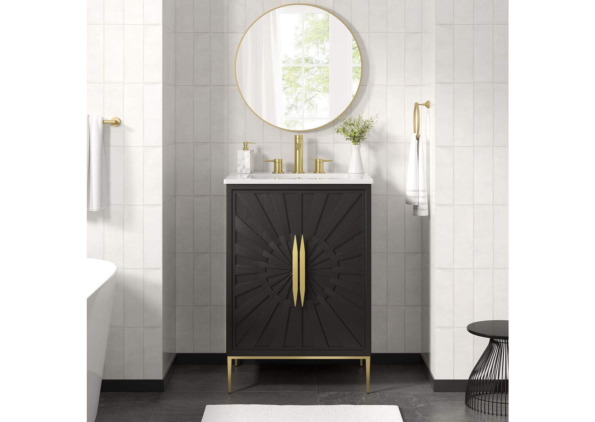 EEI-6289-WHI-BLK Awaken 24" Bathroom Vanity By Modway