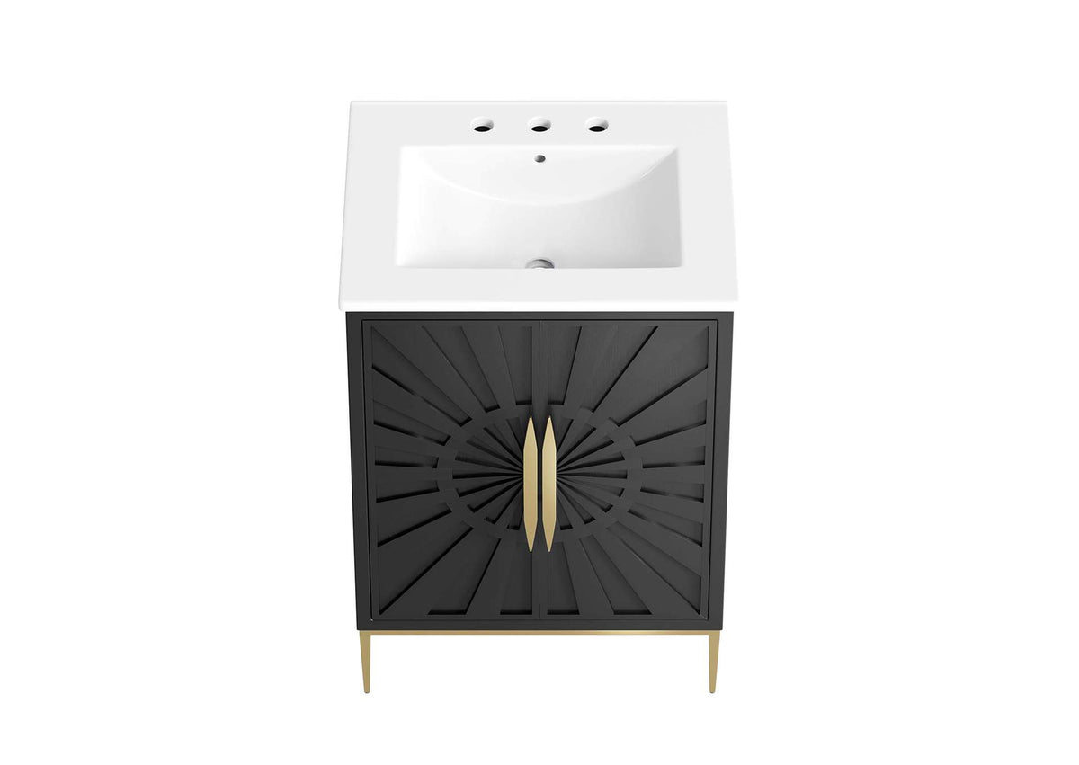 EEI-6289-WHI-BLK Awaken 24" Bathroom Vanity By Modway
