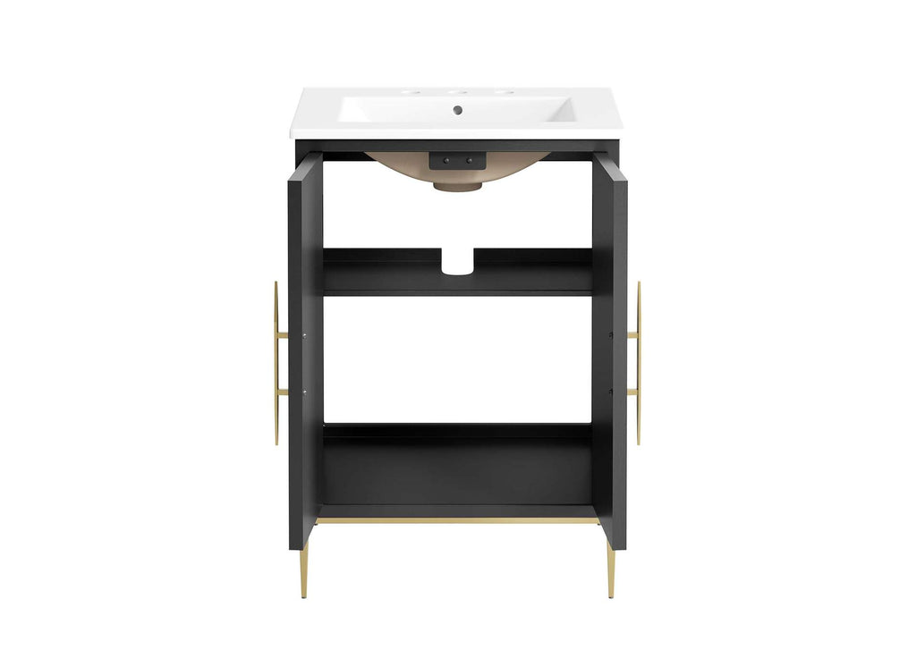EEI-6289-WHI-BLK Awaken 24" Bathroom Vanity By Modway