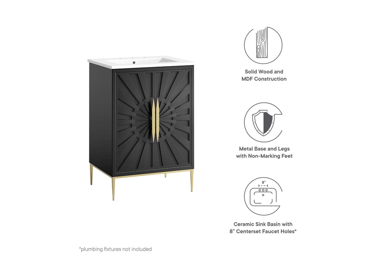 EEI-6289-WHI-BLK Awaken 24" Bathroom Vanity By Modway