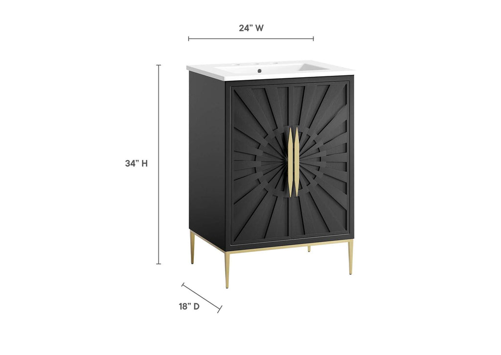 EEI-6289-WHI-BLK Awaken 24" Bathroom Vanity By Modway