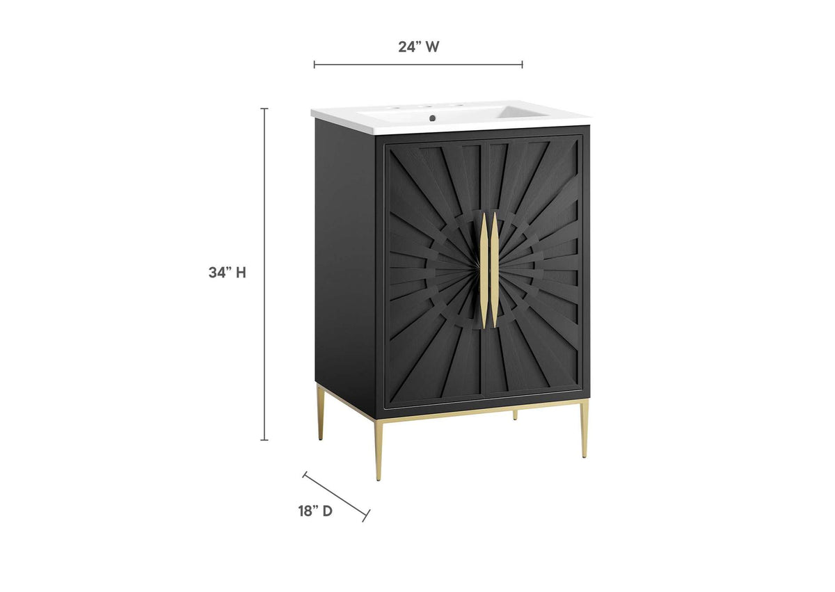 EEI-6289-WHI-BLK Awaken 24" Bathroom Vanity By Modway