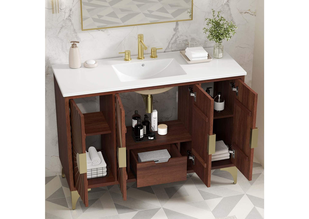 EEI-6302-WHI-WAL Daylight 48" Bathroom Vanity By Modway