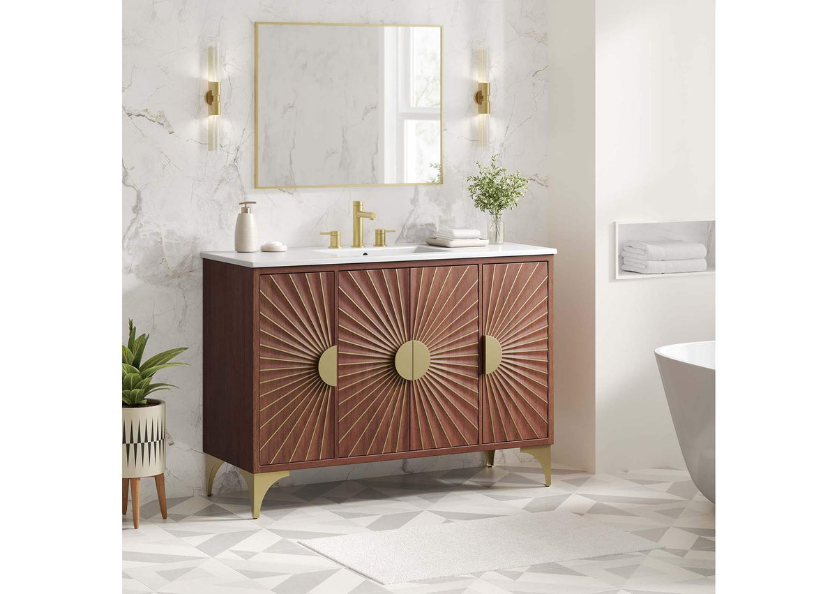 EEI-6302-WHI-WAL Daylight 48" Bathroom Vanity By Modway