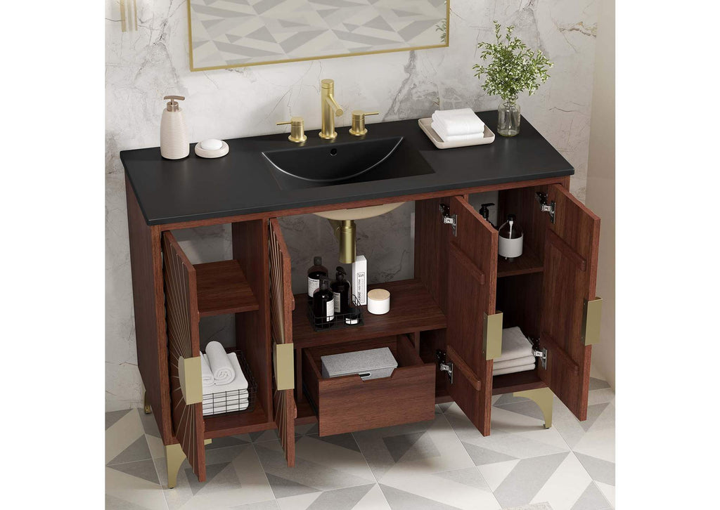 EEI-6304-BLK-WAL Daylight 48" Bathroom Vanity By Modway