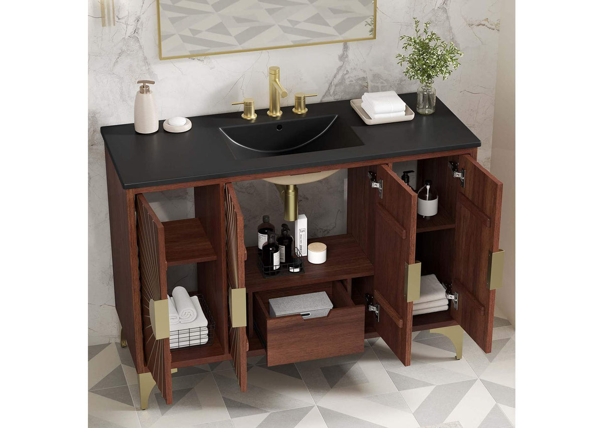 EEI-6304-BLK-WAL Daylight 48" Bathroom Vanity By Modway