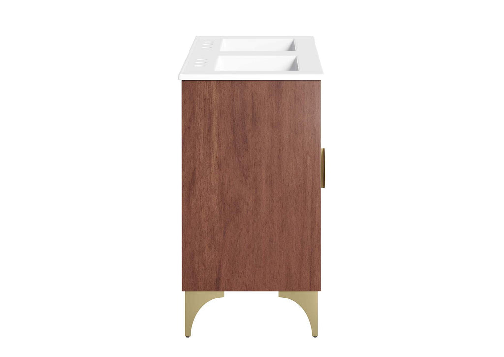 EEI-6306-WHI-WAL Daylight 48" Double Sink Bathroom Vanity By Modway