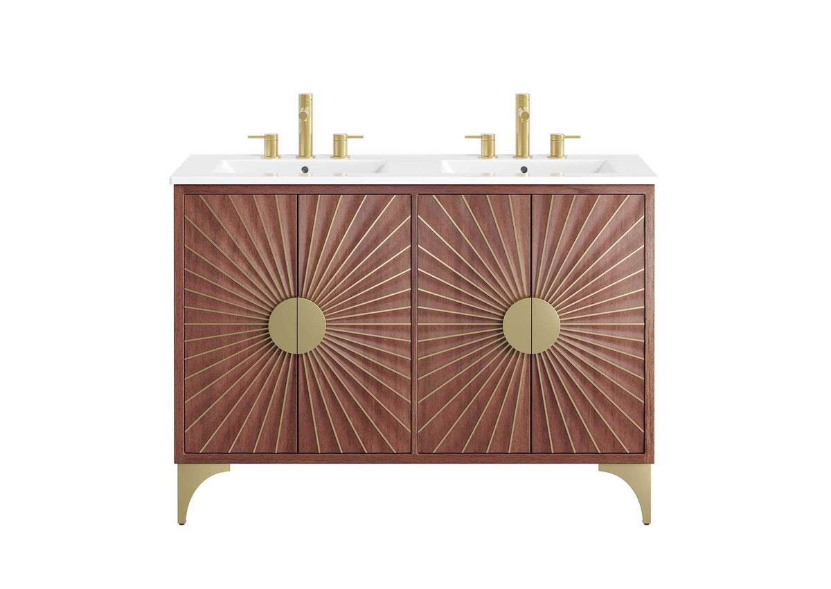 EEI-6306-WHI-WAL Daylight 48" Double Sink Bathroom Vanity By Modway